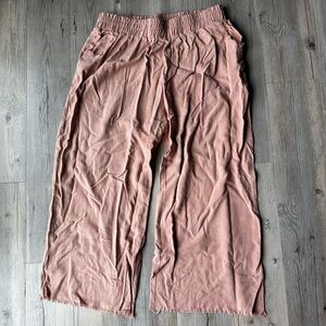 Pink Lily terracotta frayed ankle pants